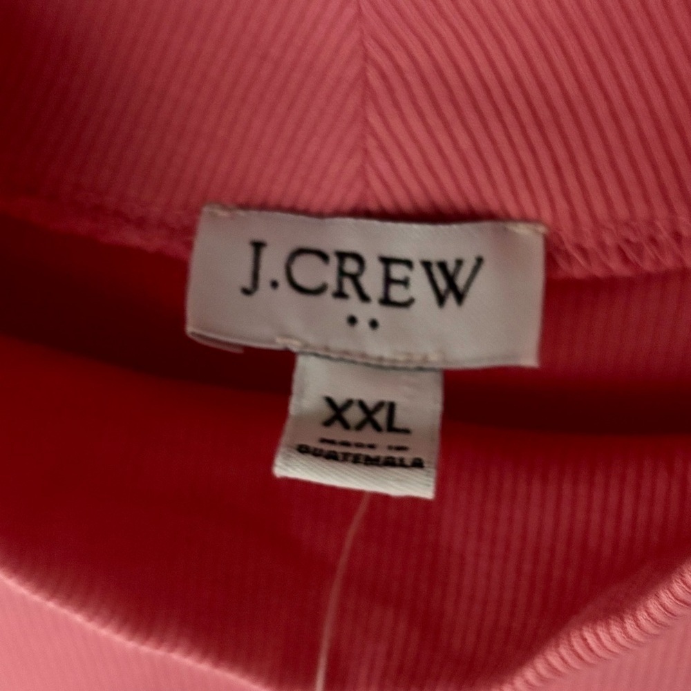 J. Crew Women’s XXL Pink Ribbed Mock Turtleneck Top Long Sleeve Stretch NWT - Picture 2 of 12